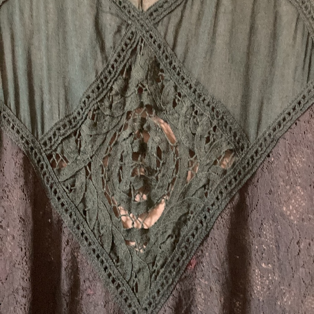 Free People Teal Lace Detail Dress - Picture 4 of 10